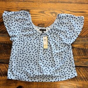Banana Republic Blue Polka Dot Blouse